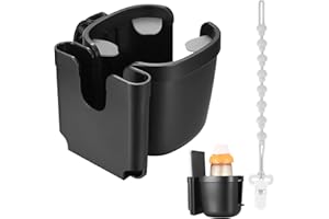 WUKEMAOYI Getränkehalter Fahrrad Getränkehalter Kinderwagen, Universal Wasser Becherhalter Kinderwagen, Fahrradflaschenhalterung, Fahrrad Flaschenhalter für Fahrräder Trolleys Mountainbike, mit Schnullerkette