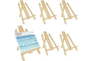 AKOLAFE 6 Stück Staffelei 30cm Hoch Staffelei Holz Stabil Holzständer für Bilder Massiv Mittelgroß Bildhalter für Tisch Platzkartenhalter für Kinder, Leinwand, Künstler, Handwerk, Malerei