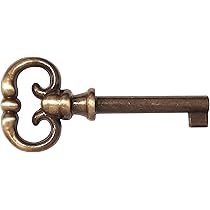 2 Serrature Con Chiave Per Mobili In Zamac - Finitura Bronzo Antico - 194x24mm - Per Armadi, Cassetti