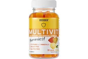 Weider Joe Victory Gummies, Sabor Naranja Y Limón, Sin Azúcares Y Sin Gluten, Gominolas De Vitaminas Y Minerales, Multivit Up, Naranja-limon, 80, Vanilla, 200 Gramo