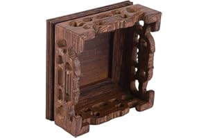 DENASH Soporte de Exhibición de Madera - Base de Madera Cuadrada Pedestal de Madera Maciza de Bonsai para Jarrones de Oficina en el Hogar Decoración de ollas Pequeñas(8 * 8 * 3.7)