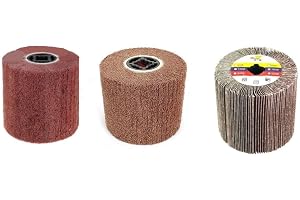 Krost™ Non-Woven & Flap Wheel Stainless Steel Polishing Flap Wheel Burnishing Machine Wheel.(Set of 3pcs)