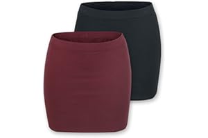 RED by EMP Damen schwarzer und roter kurzer Rock im Doppelpack