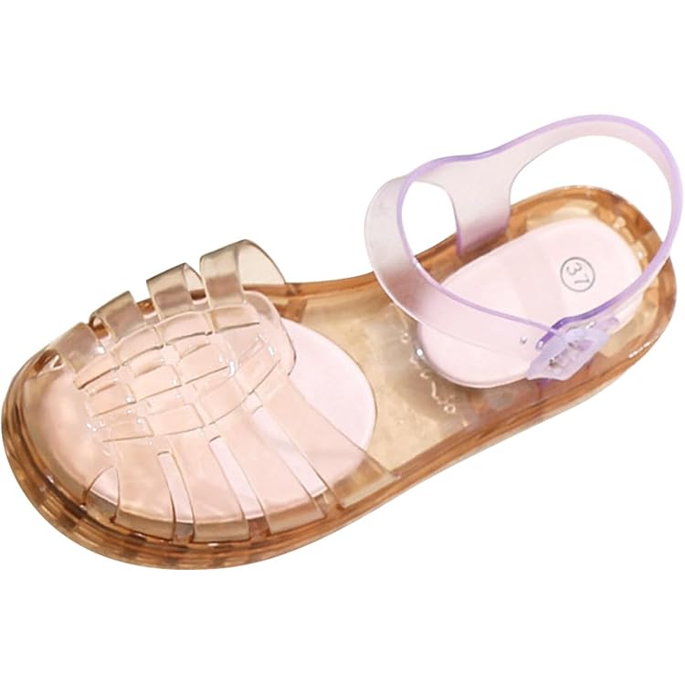 Sandales Transparentes à Boucle Pour Femme - En PVC, Semelle Caoutchouc, Style Romain, Tailles 37-40