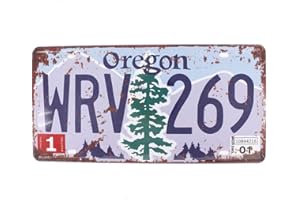 Eureya Oregon WRV 269 Plaque d'immatriculation rétro pour voiture, maison, café, bar, décoration murale 30 x 15 cm