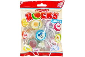 SWEET FLASH Rocks Lollies 150g – Handgemachte Lollies mit Fruchtgeschmack, einzeln verpackt – Bunte Motive, ideal für Kinder & Erwachsene (1)