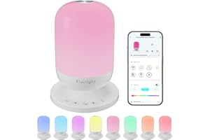 ELECTIGHT Luce Notturna a Rumore Bianco con 34 Effetti Sonori per il Sonno, 7 Colorato Luci Notturne a Rumore, Funzione di Temporizzazione, Telecomando APP, Uso Notturno