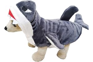 HONGBI Hundekostüm Hai-Kostüm Warme Mantel süßes Haustier Hoodie Kleidung für Katzen und Hunde Halloween Urlaub Kostüm für grau M