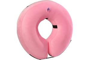 HTTDSLF Halskrause Hund Hundekragen, Schutzkragen Hund, Hundekragen Leckschutz, Aufblasbare Halskrause Hund, Halskrause Katze Leckschutz Hund, Aufblasbare Halskrause für Hunde (Rosa, M)