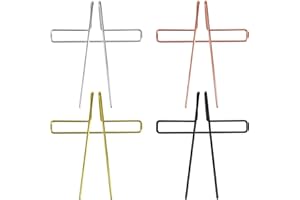 Thinp Lot de 4 supports de page en métal pour la lecture, support mains libres pour partitions de musique, accessoires de lecture, cadeaux pour les amateurs de livres (or, argent, or rose, noir)