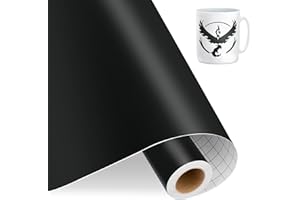 ‎IMODEUR IModeur Vinylfolie Plotter Schwarz Matt, 30,5 cm x 457,5 cm Plotterfolie selbstklebend Vinyl, Plotterfolie Vinyl Schwarz Für Cricut, Silhouette Cameo, die meisten Schneidemaschine