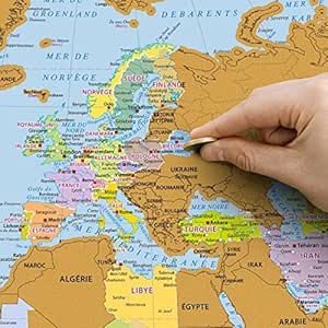 Carte Du Monde à Gratter Planisphère En Français Cadeau