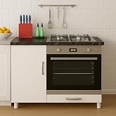 Built-in Oven And Stove Cabinet, Stovetop Cabinet, Multi-Purpose Cabinet, Ready Kitchen Module (BENDIR-WHITE, 90Y*60D*100G)