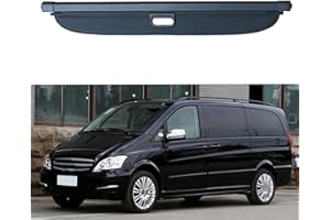 FURLOU Étagère Arrière Rétractable De Coffre pour Mercedes Benz V Class Viano Vito 2010-2015, Coffre Cover RéTractable Plage ArrièRe Chargement Panel Luggage ÉTagèRe ArrièRe,Black