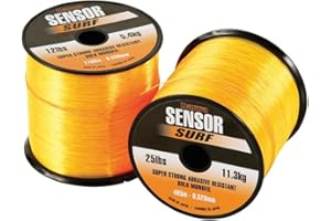 Daiwa Sensor Surf Orange Monofil 10 lbs Test Fishing Line - 4oz Spool - High Visibility, Super Strong, Abrasion Resistant