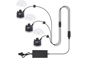 FITNATE 3-in-1 Fog Machine with Splash Guard, Single Adapter for 3 Heads, Red Blue Yellow Lights for Halloween Pond Humidifier