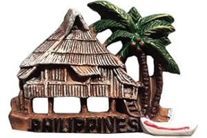 WEDARE MAGNET SOUVENIR Filipiny 3D Chalet Lodówka Magnes Żywica Pamiątki podróżne, Ręcznie robiona Dekoracja domu i kuchni Filipiny Lodówka Magnes Kolekcja Prezent