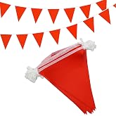 Outdoor Bunting Banner Fabric Bunting 65.6ft with 52 Triangle Flags Reusable Waterproof Bunting for Garden Birthday Wedding D