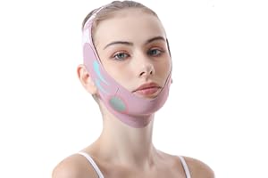 HAOXYO Chin Strap Reutilizable,Banda de Ajuste de Cara de Barbilla en Forma de V,Cinturones de Tonificación Facial para Mujeres,Correa de Adelgazamiento de Cara de Grafeno Ajustable (Púrpura)