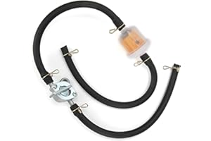 EQULUP Fuel Tank Tap Filter Pipe, 6mm Inline Fuel Tank Petcock Filter with Petcock Switch Shut Off Valve Universal Automotive Accessories for ATVs Dirt Bikes