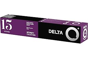 DELTA CAFÉS Delta Q - Cápsulas de Café Molido MythiQ - Espresso Intenso con Notas de Cacao, Chocolate, Nueces Tostadas - Molido Natural - 10 Cápsulas