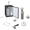 ich-zapfe Kegerator Complete set - KEG beer refrigerator up to 50L KEGs - incl. dispensing column Elegant and compensator tap, KEG:Type S
