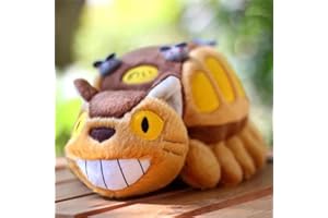 FLYDIMUND Totoro Plüsch Plüschkissen Weiches Kuscheltier & Stofftier in Katzenform, Anime Dekokissen & Umarmungskissen, Plüschfigur für Sofa, Bett, Geschenk für Kinder, Mädchen & Freundin (#4 (25-30CM))
