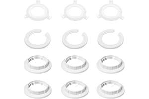 VACHELPER 12 Pezzi Anello Riduttore Paralume E27 a E14, Anello per Paralume Bianco Plastica Anello Convertitore dell'Adattatore E14 Anelli di Riduzione per Lampade a Sospensione e da Tavolo