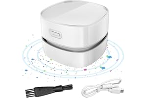 BLUESEABUY Mini Aspirapolvere da Tavolo Mini Aspirapolvere per Desktop Aspiratore Portatili Aspirapolvere da Tastiera USB Ricaricabile Ruotabile a 360° per Tastiera Scuola Casa Ufficio Auto