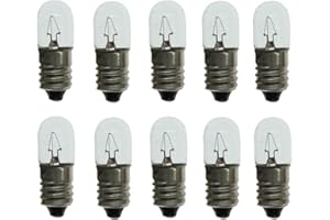 SHUOHUI 10 lampadine a sfera E10, 24 V, 0,2 A, in miniatura, base a vite, bianco caldo, 30 lm (24 V)