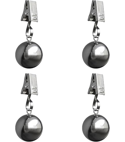 Tischdeckenbeschwerer Extra Schwer 4 Stück Stabile Tischdecken Gewichte Tischdeckenklammern Rostfreie Edelstahlkugeln mit Clips Gewichte für Tischdecke Outdoor für Vorhänge Tischdecken für Draußen