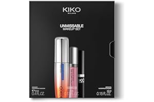 KIKO Milano Unmissable Makeup Set, Kit De Maquillage: Mascara Et Eye-Liner Résistants À L’Eau, Rouge À Lèvres Liquide Mat