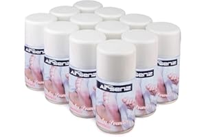 AIRSENZ Air Freshener Aerosol Refill Cans - Automatic Spray Dispenser Refills - 12 x 270ml Cans (Baby Powder)