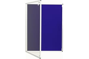 ADBOARDS Blue Fully Fire Retardant Lockable Notice Board [2 Locks] - Tamperproof Display Board [14 Colours] [6 Sizes]