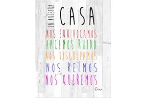 Dcine Cuadro Frases/Frases positivas/Cuadro Madera/Regalo/Normas del hogar/Normas de la casa/Carteles Vintage/ 19 cm x 25 cm x 4 mm/ (EN Nuestra CASA)