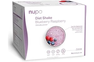 NUPO Diet Shake Mirtillo-Lampone - Frullati dietetici premium per la gestione del peso I Frullato sostitutivo del pasto, clinicamente testato per il controllo del peso I 30 porzioni I Senza OGM