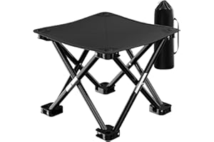 HOUSLUX klapphocker-Camping Stuhl hocker-klappbar - faltbar klapphocker， 33 * 33 * 33cm klapphocker ， tragbarer Stuhl Mini klappbarer， wandern Gartenarbeit klapphocker (schwarz)