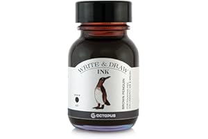 OCTOPUS FLUIDS Octopus Write and Draw Ink 431 Brown Penguin - Encre imperméable pour l'écriture et le dessin - Encre de calligraphie résistante à la lumière - Pour stylo plume - Marron - 50 ml