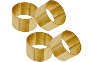 SKAVIJ Handmade Napkin Rings Set of 4 for Everyday New Year Christmas Dining Table Decoration (Gold)