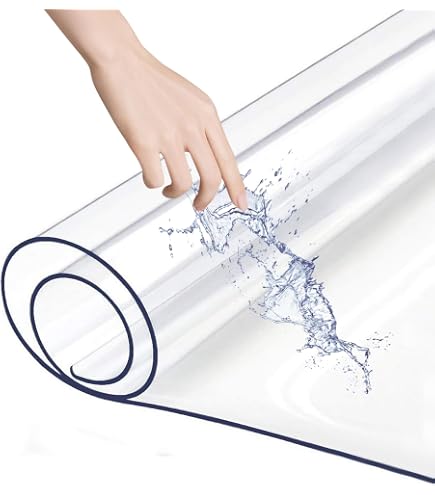 Sous-main Transparent 100x40cm - PVC Imperméable, Antidérapant