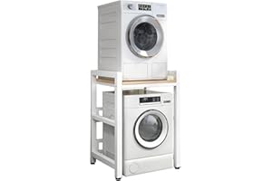 VETERS Dryer Stand Height adjustable Portable Stacking Kit for Front Loader Washing Machine & Tumble Dryer,Storage Rack over washing machine storage unit,400KG Load Capacity