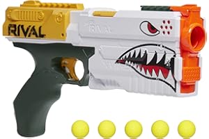 HASBRO NERF Rival Kronos XVIII-500 Blaster, Carica Colata, 5 round rivali, Azione Primavera, Velocità 90 FPS, Design Colore Bianco (Amazon Exclusive)