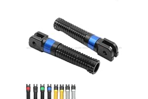 ROCKMUTE Motorcycle Rear Foot Pegs Footrest Adapter For Yamaha MT-10 2016-2020, MT-07 MT-09 TRACER 2015-2020, FZ8 2011-2015 Motorbike Aluminum Left Right Anti-slide Passenger Foot Rest Footpeg (Black+Blue)
