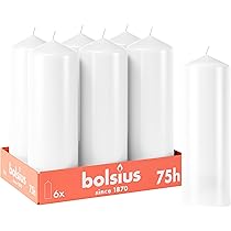 Bolsius Candele A Pilastro Lisce, Colore Bianco, Set Da 8 Pezzi, Candele Decorative Per La Casa, Lunghezza 75 Ore, Non Profumate, Per Piante Naturali, 20 X 7 Cm - Foto 10