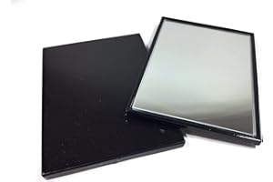 niavida Espejo de bolsillo cuadrado pequeño – Espejo de mano, cuerpo de plástico, espejo de cristal, color del marco negro