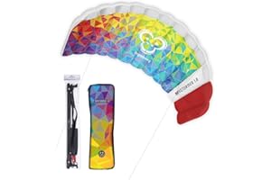 Skymonkey Skystormer Aquilone da trazione/Kite (incl. Barra di Controllo) Ready 2 Fly 180 cm / 230 cm campata [Blu]