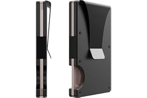 DAOFEN Slim Wallet for Men, Metal Business Card Holder and Credit Card Holder RFID Blocking with Money Clip, Minimalist Mens Card Wallet, Small Wallets Convenient to Quick Card & Cash Access (Black)