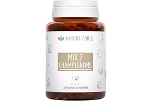 NATURAFORCE NATURA FORCE NATURA-FORCE NATURA FORCE - Mix 7 champignons Bio - Mélange de 7 Champignons Médicinaux - Origine Biologique Certifiée - Sans produit chimique - 60 gélules