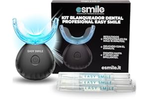 ESMILE EASY SMILE – Blanqueador Dental con Luz LED 16X – Blanqueador Dental Profesional con 3 Geles – Blanqueamiento Dental Rápido en Casa para Dientes Blancos – Elimina Manchas Profundas