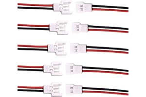 BIQING 20 Paia Connettori Micro JST,1.25 mm JST 2 Pin Micro Elettrico Spina Connettore Maschio e Femmina con Cavo da 200mm per Scheda Carica Batteria RC